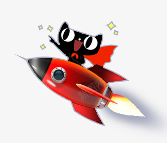 坐着火箭的天猫png免抠素材_新图网 https://ixintu.com 上天 天猫狂欢节 淘宝狂欢节