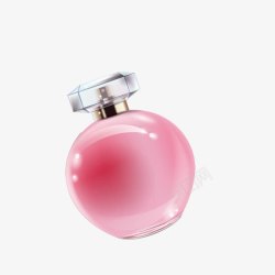 圆形香水瓶彩绘粉色香水圆瓶高清图片
