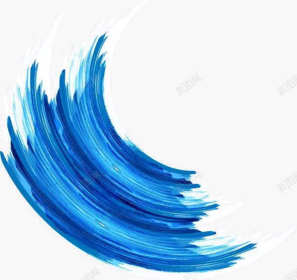 旋转蓝色水彩笔刷png免抠素材_新图网 https://ixintu.com 水彩笔刷 矢量素材 粉刷效果 蓝色 蓝色笔刷