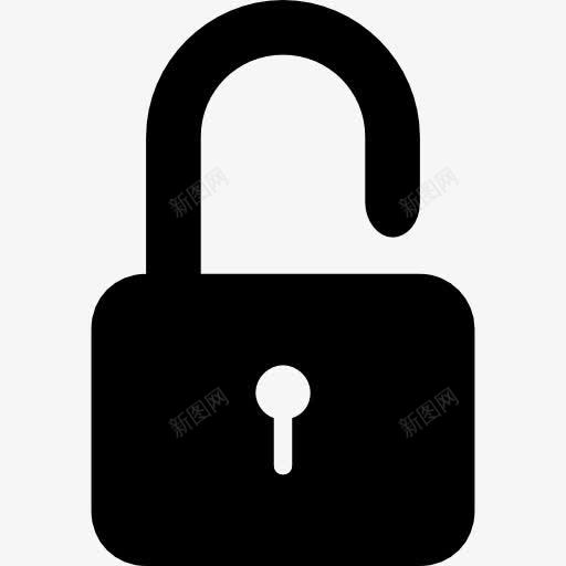 打开挂锁黑安全标志图标png_新图网 https://ixintu.com 安全 山楂 工具 打开 打开文档填写 界面 解锁 锁 锁定