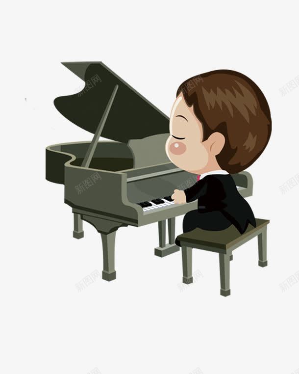 弹钢琴的小女孩png免抠素材_新图网 https://ixintu.com 乐器 儿童弹钢琴 卡通 女孩 钢琴