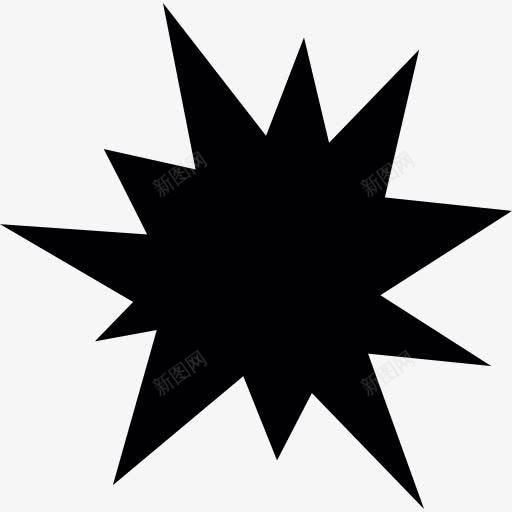 爆炸图标png_新图网 https://ixintu.com 形状 形状不规则 明星 烟花 爆炸 黑色