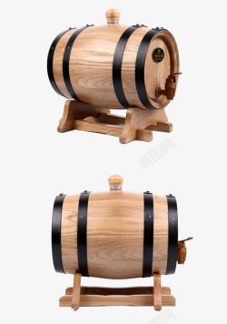 酒窖酒庄用品原木色酒窖酒桶高清图片
