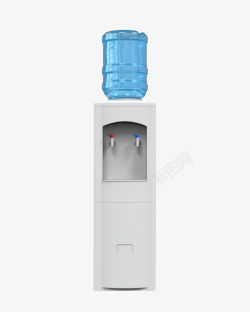 蓝色解渴饮水机正面塑料瓶饮用水素材