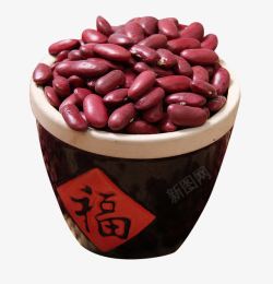 豆米米缸里的红腰豆高清图片