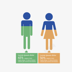 人物比例男女比例不同矢量图高清图片