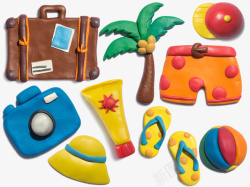 沙滩小孩玩具橡皮泥夏日系类图案高清图片