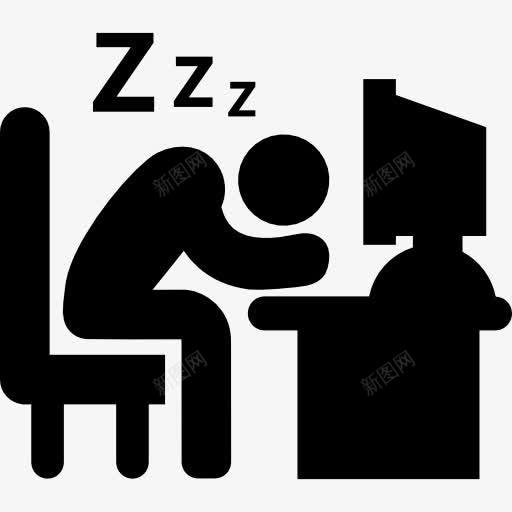 办公室的工人睡在他的办公桌在工作图标png_新图网 https://ixintu.com 书桌 人 休息 办公室 每天的工作 烦了 电脑 睡觉 累了 累死了