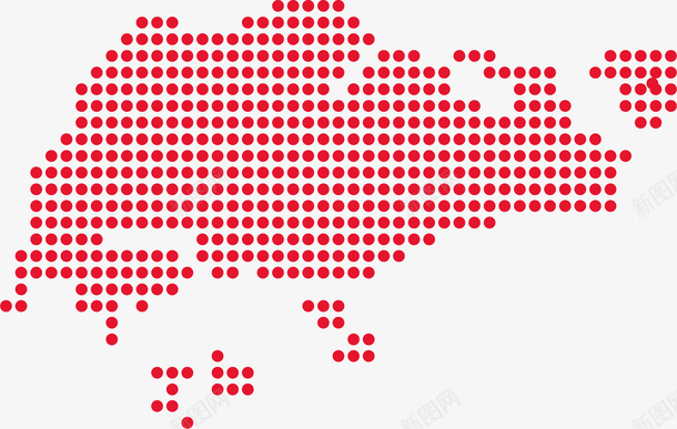 红色波点卡通板块矢量图eps免抠素材_新图网 https://ixintu.com 国土版图 扁平风格 新加坡 新加坡版图 波点版块 红色波点 矢量图