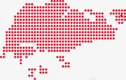 新加坡版图红色波点卡通板块矢量图高清图片