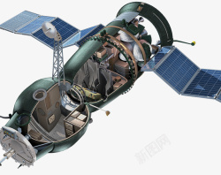 外星人的太空船太空卫星结构图素材