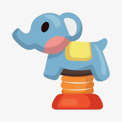 动物小象蓝色玩具小象摇摇车高清图片