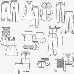 女童裤子裤子连衣裙服装款式图高清图片