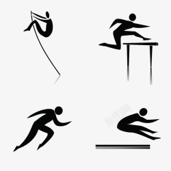 跨栏运动员手绘运动种类图标高清图片