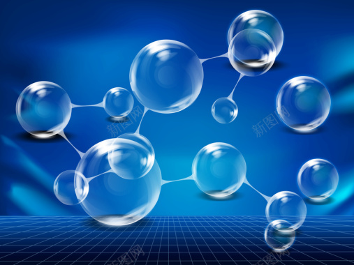 蓝色气泡分子背景背景