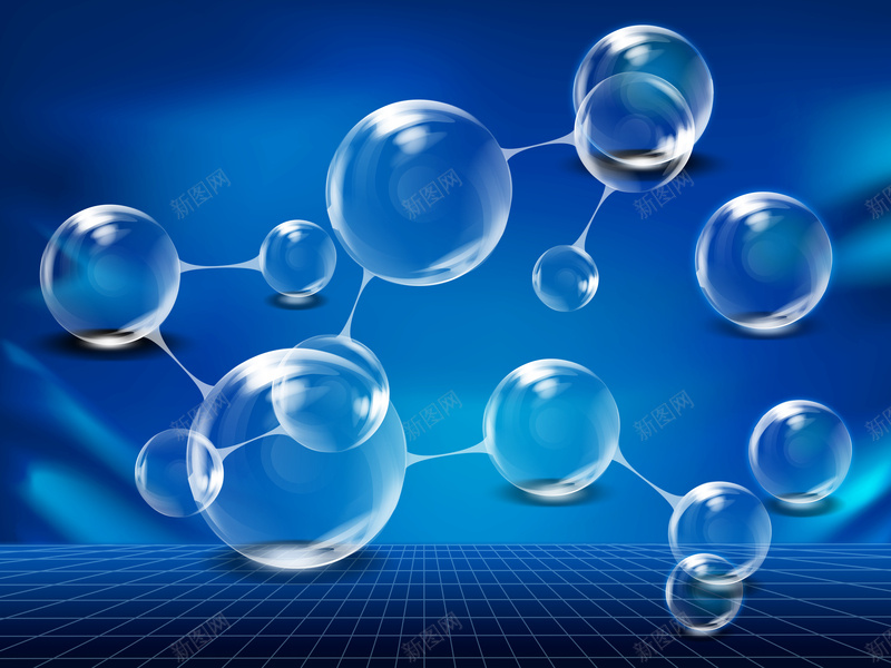 蓝色气泡分子背景jpg设计背景_新图网 https://ixintu.com psd分层素材 化学 化学分子 商务 气泡 生物 科幻 科技 科技感 科技风 细胞 网格线 蓝色 高科技