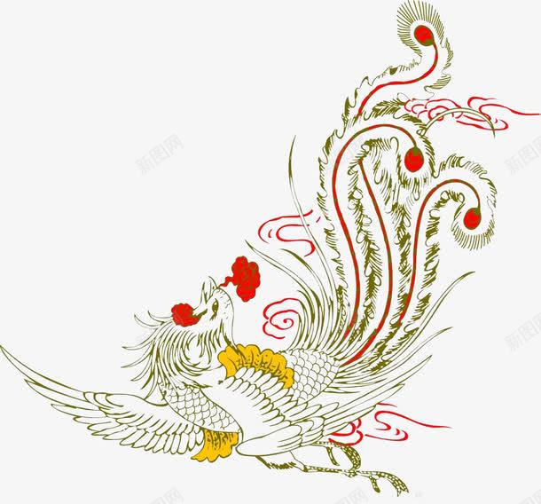 凤凰飞天png免抠素材_新图网 https://ixintu.com 凤凰 彩色凤凰 金色 金色凤凰 金色鸟素材 金鸟