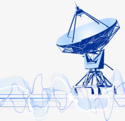 蓝色卫星素材超炫卫星接收器高清图片