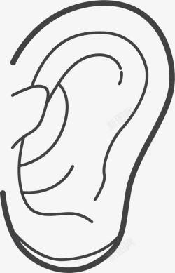 耳朵轮廓手绘图素材