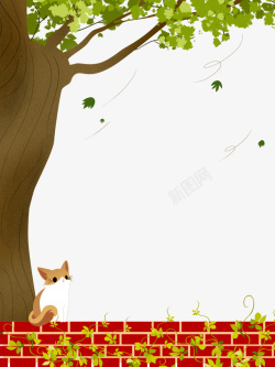 树下发呆的猫卡通树下发呆的猫高清图片