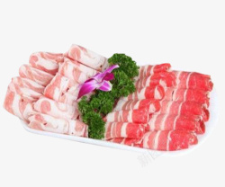 涮火锅的食材牛肉卷素材