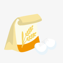 面粉包装面粉和鸡蛋食材矢量图高清图片