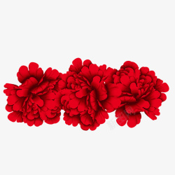 小清新水彩装饰手绘美丽大红色牡丹花朵高清图片