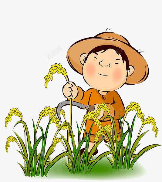收麦子的农民png免抠素材_新图网 https://ixintu.com 农民 收麦子 装饰 贫困 麦穗收割