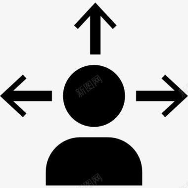 人的头部指向不同方向的箭头图标图标