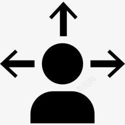 不同的交易人的头部指向不同方向的箭头图标高清图片