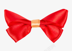 红色高贵金色绑带西装领结实物素材