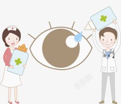医生医治卡通眼睛高清图片