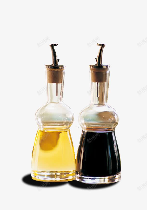 家用调味玻璃瓶png免抠素材_新图网 https://ixintu.com 家用餐具 带瓶塞 调味品玻璃瓶 醋和酱油瓶