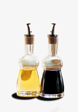 醋和酱油瓶家用调味玻璃瓶高清图片