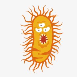 可爱平面病毒细胞黄色细菌高清图片