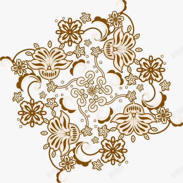 美容金色边线花卉图案png免抠素材_新图网 https://ixintu.com 美容 花卉图案 金色边线