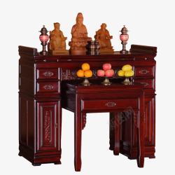 中式佛台供台红木色供桌高清图片
