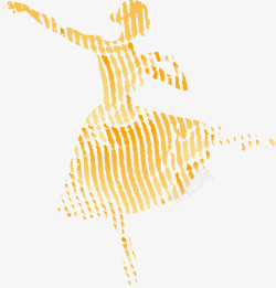 芭蕾演员芭蕾舞演员金色剪影高清图片