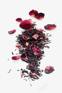 玫瑰花冠茶茶叶高清图片