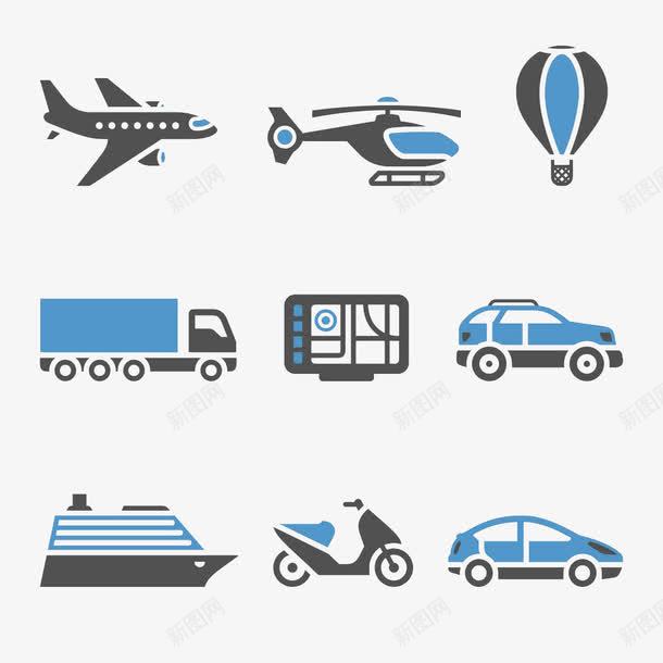 各种交通工具运输图标png_新图网 https://ixintu.com 云输 交通工具 卡车 空运 航空 货运 轮船 飞机
