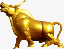金色牛雕塑片素材