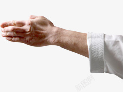 白色和服跆拳道班手部标准动作示范高清图片