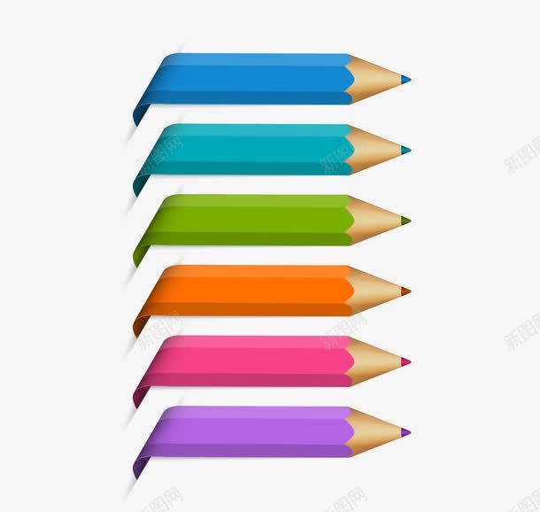 彩色铅笔指向图png免抠素材_新图网 https://ixintu.com PPT 分析 卡通铅笔 商务 彩色铅笔 蜡笔 解析图免抠PNG