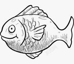 夏日海洋生物手绘素描鱼高清图片