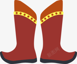 靴子卡通蒙古国符号素材