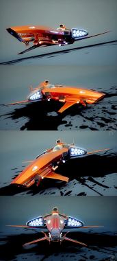 未来橙色飞机战机背景