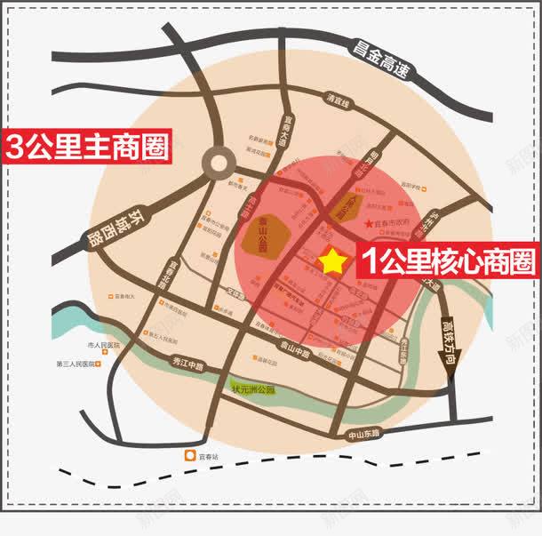 市区地图png免抠素材_新图网 https://ixintu.com 商业中心地图 地产海报设计 地图