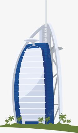 迪拜旅游帆船酒店矢量图素材