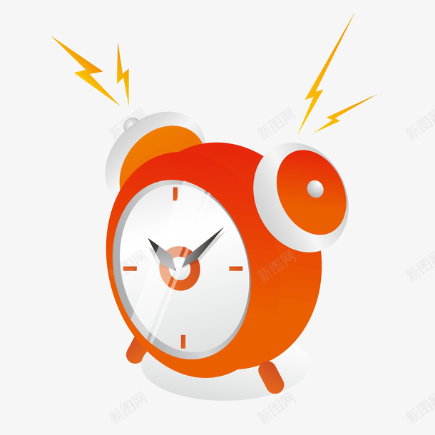 卡通橙色的闹钟png免抠素材_新图网 https://ixintu.com 卡通 安排 时间 时间动画 橙色 行程 起床 闹钟设计