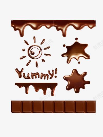 巧克力酱图画png免抠素材_新图网 https://ixintu.com 巧克力 巧克力酱 泼洒 液态巧克力 融化